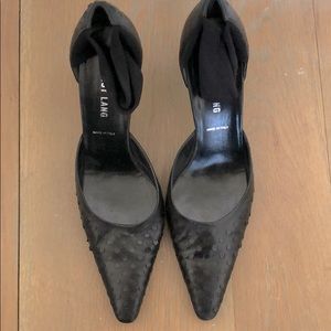 Helmut Lang black sling back heels